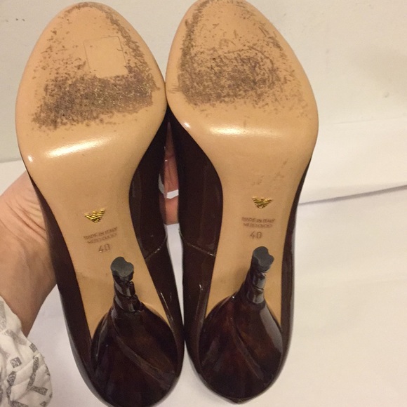 Emporio Armani chocolate brown patent leather shoe - Picture 7 of 8